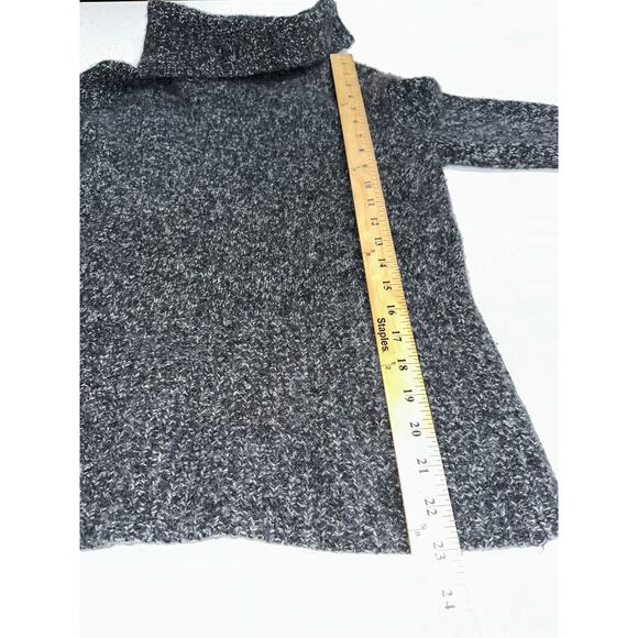 Express Women’s SweaterTurtle Neck Long Sleeve Merino Wool Blend Dark Gray XL - Picture 9 of 9